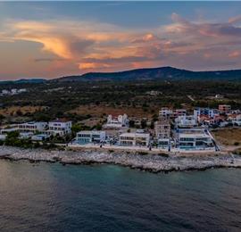 3 x 5 bedroom seafront villa with heated infinity pool near Rogoznica, sleeps 10